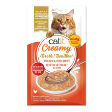 Load image into Gallery viewer, Bouillon Catit Creamy au poulet et foie - Paquet de 4 x 40 gr