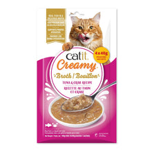 Load image into Gallery viewer, Bouillon Catit Creamy au thon et crabe - Paquet de 4 x 40 gr