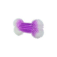 Charger l'image dans la galerie, Bud'z Jouet en caoutchouc lumineux pour chien - Os à pointes - Mauve - 15.5 cm