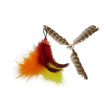 Load image into Gallery viewer, Bud'z Jouet pour chat - Duo hélicoptère rayé et plumes - 15 cm