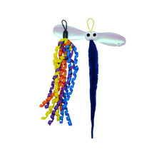 Load image into Gallery viewer, Bud'z Jouet pour chat - Duo libellule bleue et rubans - 25 cm