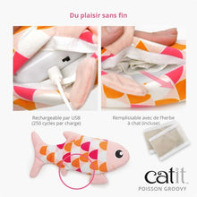 Load image into Gallery viewer, Poisson Catit Groovy avec herbe à chat, bleu