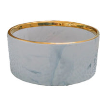 Charger l'image dans la galerie, Dexypaws Bol en céramique pour chien 15 oz - Marbré gris avec accent doré