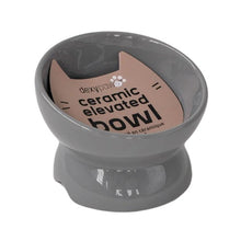 Load image into Gallery viewer, Dexypaws Bol surélevé en céramique pour chat 7 oz, Gris