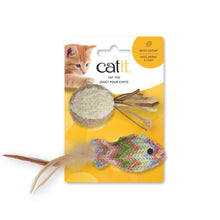 Load image into Gallery viewer, Jouet Catit pour chats - Poisson tissé en paille et balle en ratine