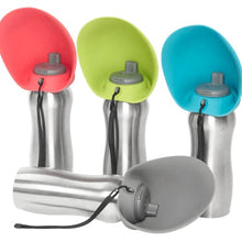 Charger l'image dans la galerie, Messy Mutts Abreuvoir de voyage en acier inoxydable - Pastèque