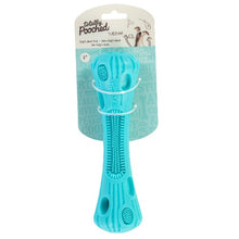 Charger l'image dans la galerie, Messy Mutts "Totally Pooched, Stuff 'n Brush" Jouet bâton en caoutchouc pour chien, Bleu