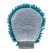 Load image into Gallery viewer, Messy Mutts Gant de toilettage en microfibre chenille - Bleu