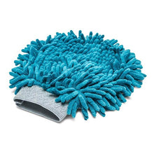Load image into Gallery viewer, Messy Mutts Gant de toilettage en microfibre chenille - Bleu