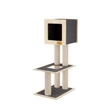 Charger l'image dans la galerie, Noba Arbre à chat Hut Deluxe avec corde Fique de haute qualité - Gris