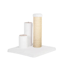 Load image into Gallery viewer, Noba Evolution - 4 en 1 Griffoir Évolutif - Fausse fourrure blanche / Corde beige naturelle