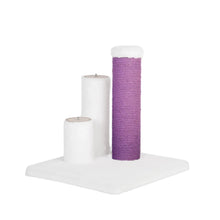 Charger l'image dans la galerie, Noba Evolution - 4 en 1 Griffoir Évolutif - Fausse fourrure blanche / Corde mauve