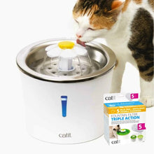 Charger l'image dans la galerie, (KIT) Abreuvoir avec fleur et dessus en acier inoxydable Catit et filtre - Boutique Le Jardin Des Animaux -AbreuvoirBoutique Le Jardin Des Animaux43725 + 43746