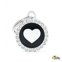 Charger l'image dans la galerie, Médaille collection GLAM, "CERCLE COEUR NOIR STRASS" PETIT - Boutique Le Jardin Des Animaux -médailleBoutique Le Jardin Des AnimauxBH30GM03