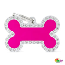 Load image into Gallery viewer, Médaille collection GLAM, "FUCHSIA STRASS" GRAND - Boutique Le Jardin Des Animaux -médailleBoutique Le Jardin Des AnimauxBH01GM