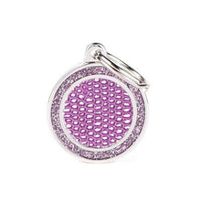 Charger l'image dans la galerie, Médaille collection SHINE, "SAINT TROPEZ LILAS AVEC GLITTER" MOYEN - Boutique Le Jardin Des Animaux -médailleBoutique Le Jardin Des AnimauxGL1094M