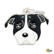 Charger l'image dans la galerie, Médaille pour chien collection Friends, STAFFORDSHIRE TERRIER, Couleurs variées - Boutique Le Jardin Des Animaux -médailleBoutique Le Jardin Des AnimauxMF80WHITEBLACK