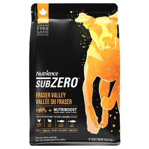 Aliment SubZero Nutrience Sans grains pour chiens, formulation Vallée du Fraser