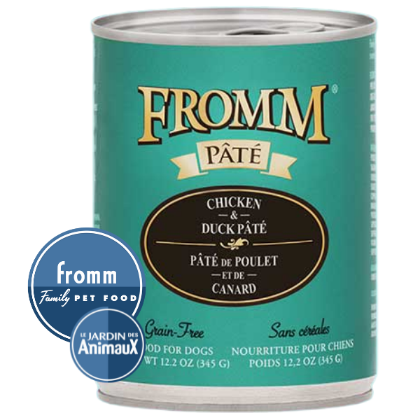 Conserve pour chien FROMM - Caisse de 12-  PÂTÉ AU POULET ET CANARD sans grains