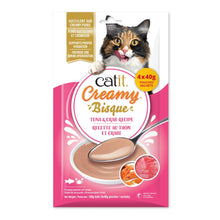 Load image into Gallery viewer, Bisque Catit Creamy au thon et crabe - Paquet de 4 x 40 gr
