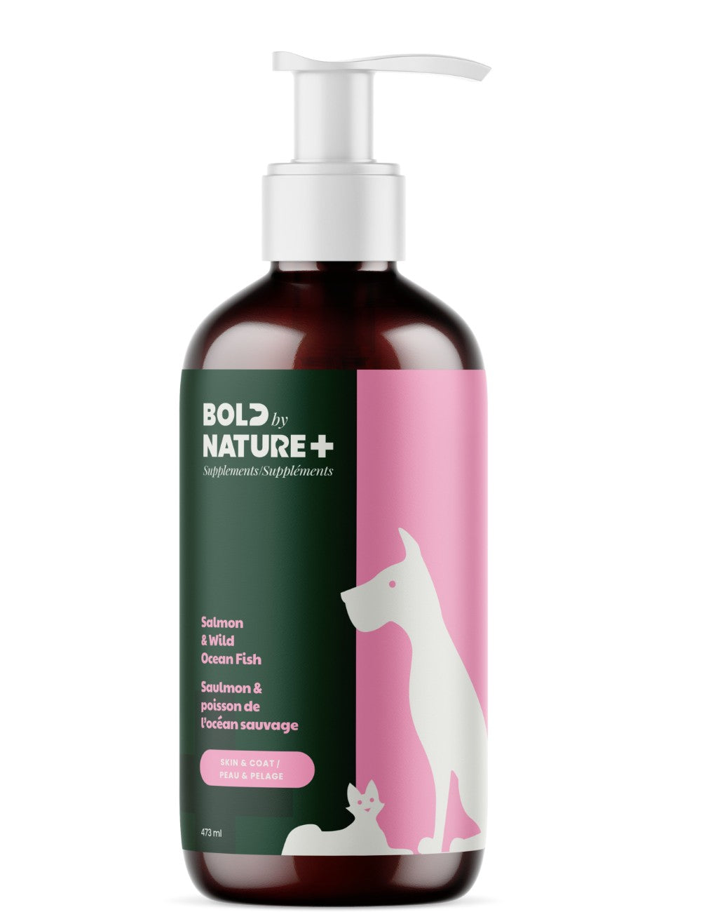 Bold By Nature+ Suppléments - Peau & Pelage - Huile de saumon & poisson sauvage 473 Ml