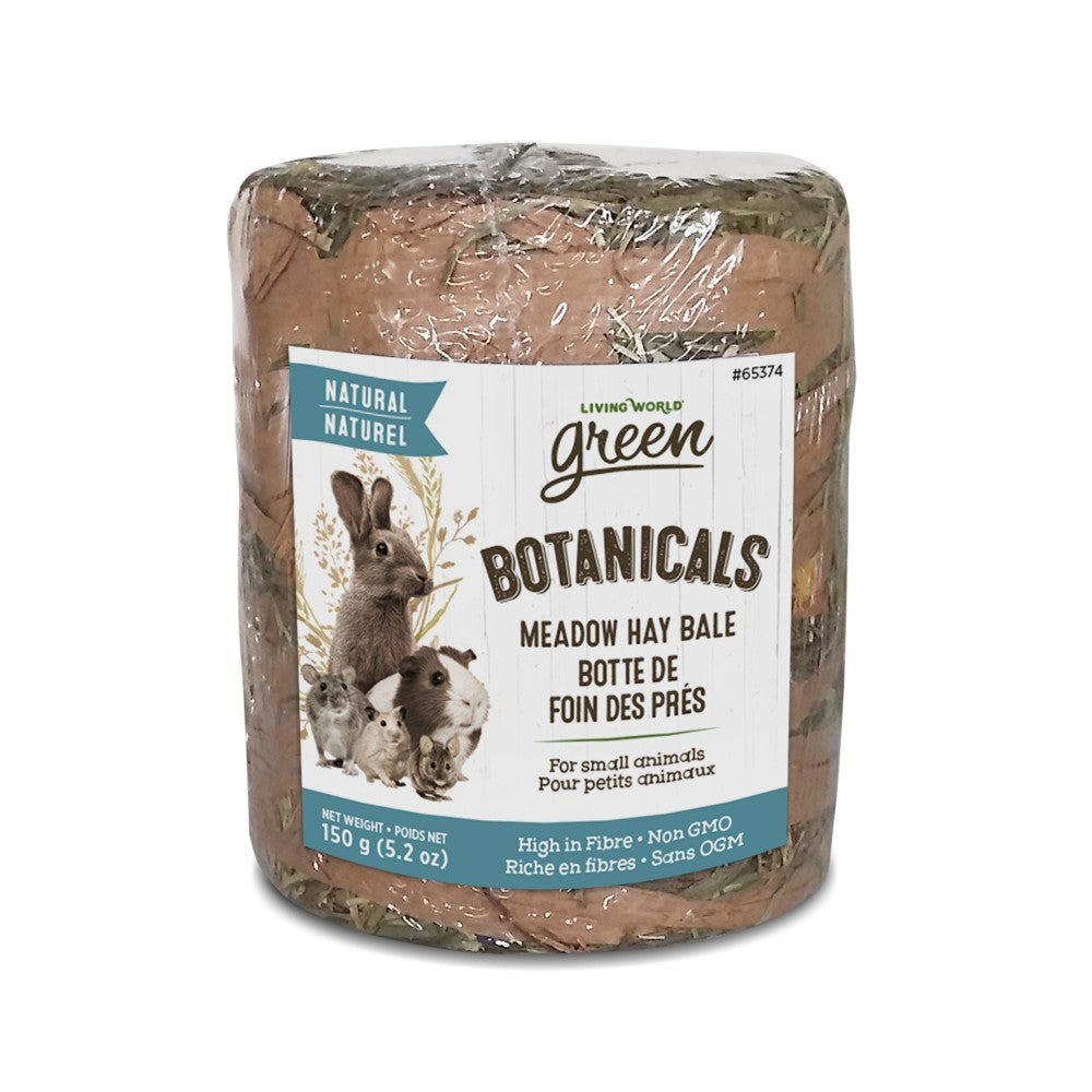 Botte de foin des prés Botanicals Living World Green pour petits animaux - Nature - 150 gr (5,2 oz)
