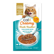 Load image into Gallery viewer, Bouillon Catit Creamy au thon et saumon - Paquet de 4 x 40 gr
