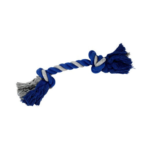 Bud'z Jouet de corde pour chien - Avec 2 nœuds - Large - Gris et bleu