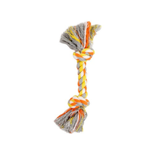 Bud'z Jouet de corde pour chien - Avec 2 nœuds - Orange et jaune