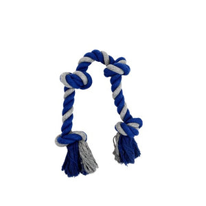 Bud'z Jouet de corde pour chien - Avec 4 nœuds - Large - Gris et bleu
