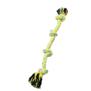 Bud'z Jouet de corde pour chien - Avec 4 nœuds - Vert et jaune