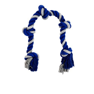Bud'z Jouet de corde pour chien - Avec 5 nœuds - Large - Gris et bleu
