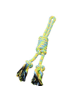 Bud'z Jouet de corde pour chien - Double avec boucle et nœud coulant - Vert et jaune