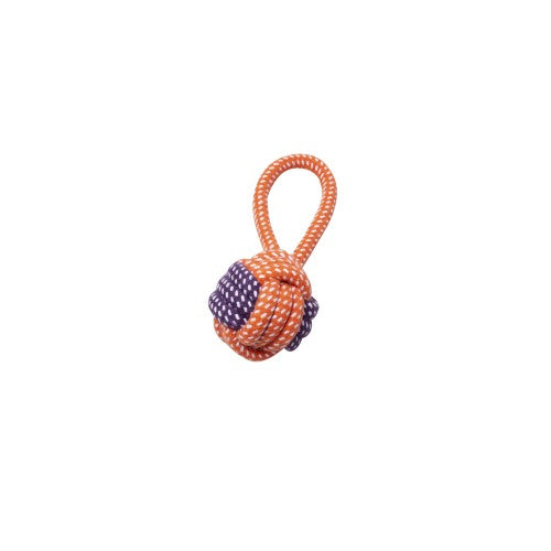 Bud'z Jouet de corde pour chien - Pomme de touline avec boucle - Orange et mauve