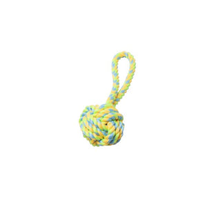Bud'z Jouet de corde pour chien - Pomme de touline avec boucle - Vert et jaune