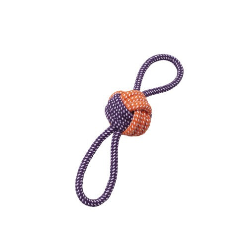 Bud'z Jouet de corde pour chien - Pomme de touline papillon - Orange et mauve