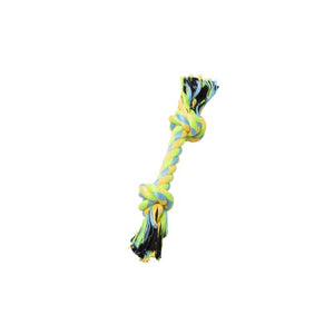 Bud'z Jouet de corde pour chien - Avec 2 nœuds - Vert et jaune