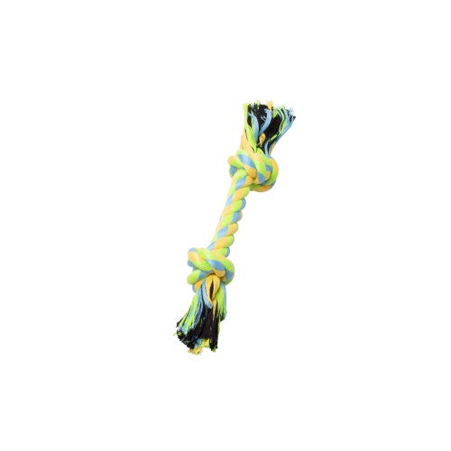 Bud'z Jouet de corde pour chien - Avec 2 nœuds - Vert et jaune