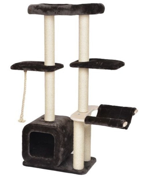 Bud'z Arbre à chat - Classique - Olympe avec hamac - Condo et corde - Brun