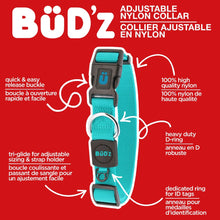 Charger l'image dans la galerie, Bud'z Collier ajustable en nylon pour chien - Turquoise
