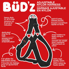 Charger l'image dans la galerie, Bud'z Harnais ajustable en nylon pour chien - Noir
