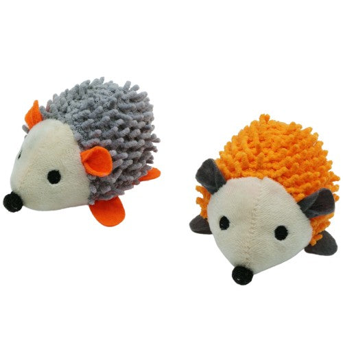 Bud'z Jouet avec pochette et herbe à chat insérée - Duo de Hérissons - Orange et gris