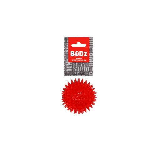 Bud'z Jouet pour chien - Balle à pointes - Rouge