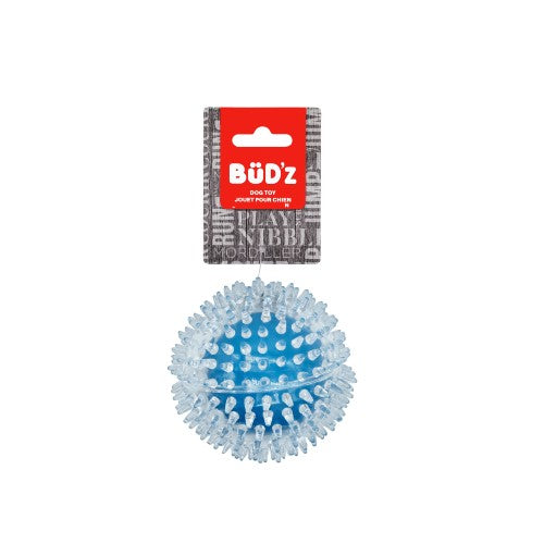Bud'z Jouet pour chien - Balle à pointes - Transparente et bleue