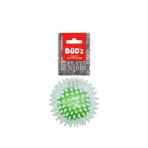 Bud'z Jouet pour chien - Balle à pointes - Transparente et verte