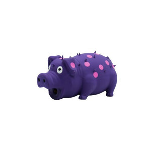 Bud'z Jouet en latex avec "Squeaker" - Cochon - Mauve à pois roses