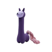 Charger l&#39;image dans la galerie, Bud&#39;z Jouet en latex avec &quot;Squeaker&quot; - Lama - Mauve à queue rose
