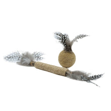 Load image into Gallery viewer, Bud'z Jouet pour chat - Duo Matatabi - Bâtonnet &amp; la balle en jute avec plumes
