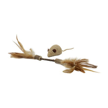 Load image into Gallery viewer, Bud'z Jouet pour chat - Duo Matatabi - Bâtonnet avec plumes &amp; la souris en jute
