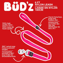 Charger l'image dans la galerie, Bud'z Laisse en nylon pour chien - Rose néon
